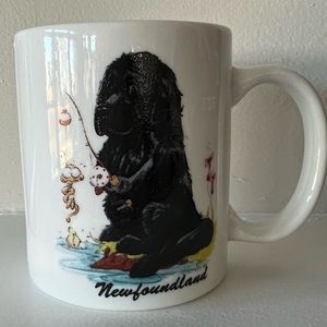 Newfoundland Dog 1983 Retro coffee or tea cup. porcelain by Rosalinde.Never used